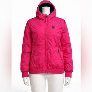 Spyder Girls Ski Jacket 16 Pink Insulated Hooded Snow Coat Youth Winter Coat